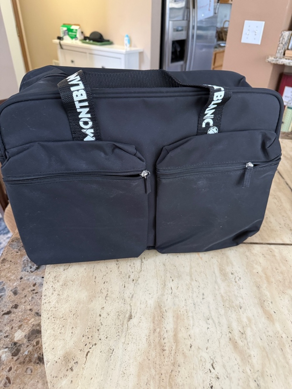 Montblanc Black Nylon Laptop Brief with Logo Webbing